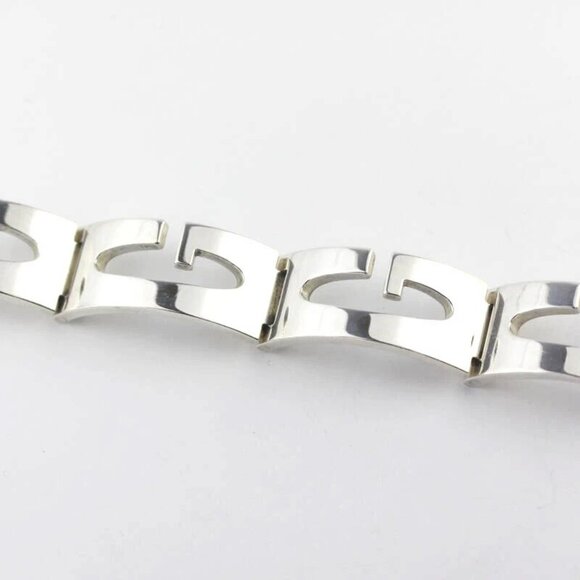 GUCCI Cut Out G Wide Bracelet 7" Silver 925 Auth #99965 - Picture 3 of 5